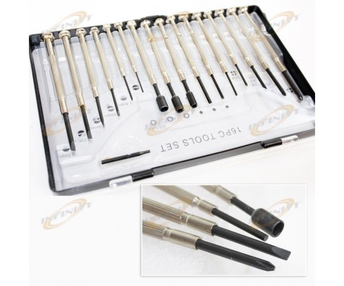 16 PC SCREW DRIVER SCREWDRIVER SET FOR HOBBY JEWELER MICRO ELECTRONICS